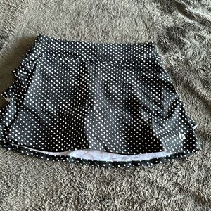 Black with white polka dots skort size L